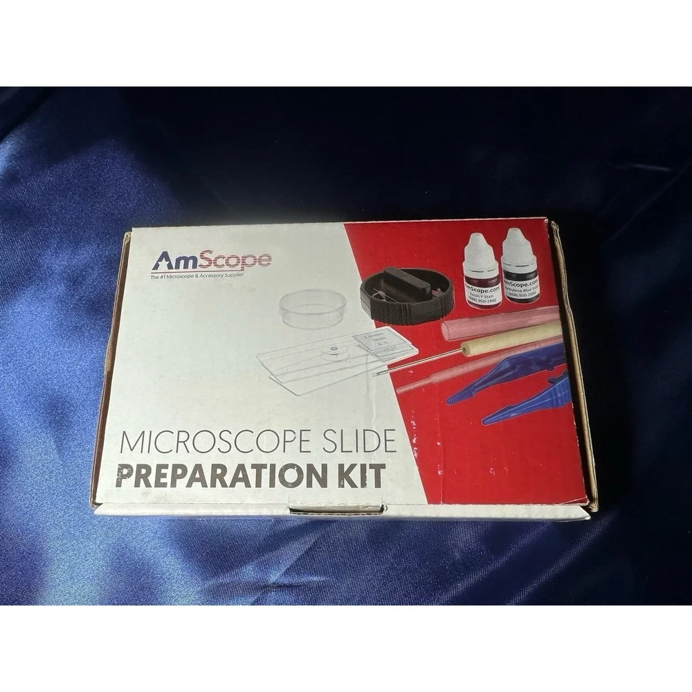 AmScope M50 Style Student Compound Microscope (40X - 1000X Mag) Slide Kit/manual